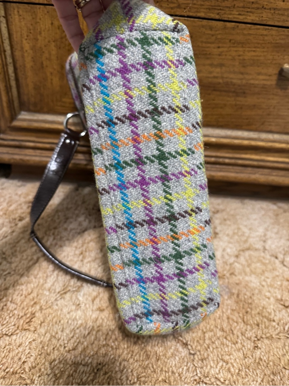 Coach Penelope Tattersall Plaid Wool Tweed Tote - Picture 6 of 9